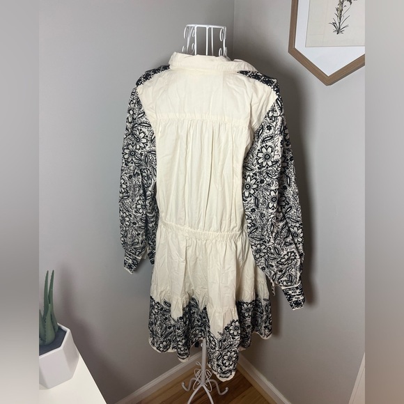 Roller Rabbit Lodhi embroidered Shae dress NO BELT Collar ButtonUp Dress Size XL - Picture 4 of 6